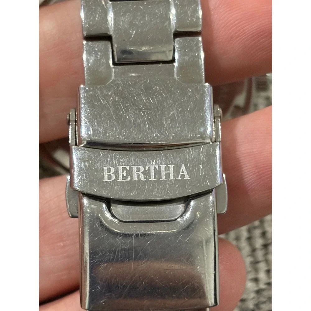 Bertha Elizabeth Floral Tropical Swiss Watch SILVER‎ /PURPLE New Battery